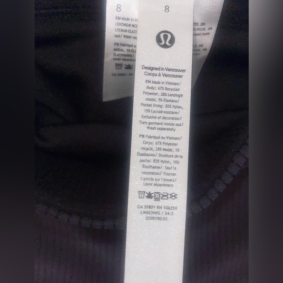 lululemon Ribbed Softstreme Zip-Leg High-Rise Cropped Pant - Picture 5 of 6